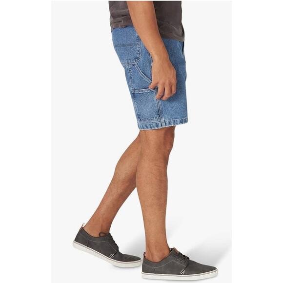 Wrangler Authentics Mens Loose Fit Carpenter Short Size 42 Antique Stonewash New - Picture 3 of 11